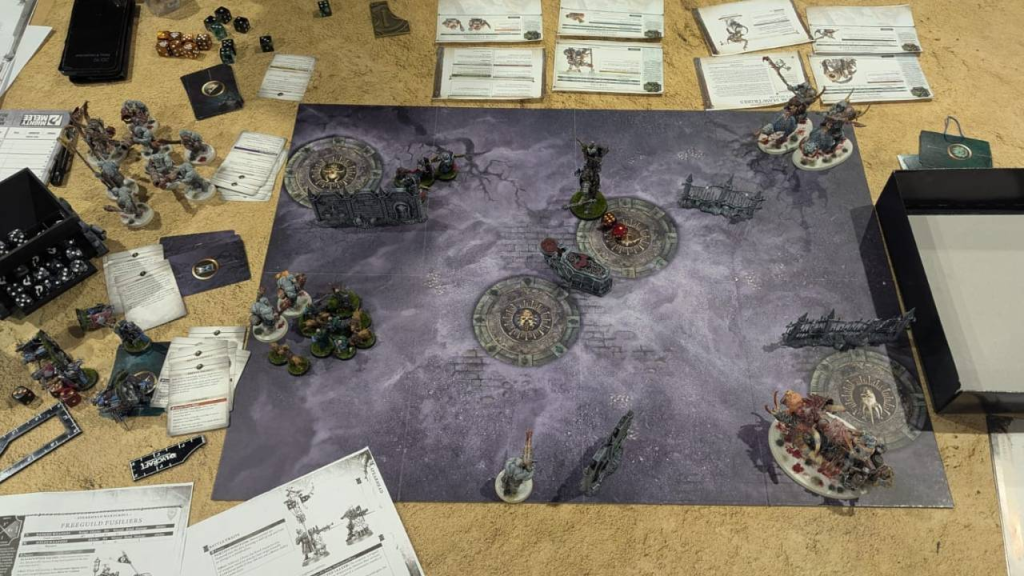 Spearhead: Ogor Mawtribes (Tyrant's Bellow) vs Cities of Sigmar (Fusil Platoon) 